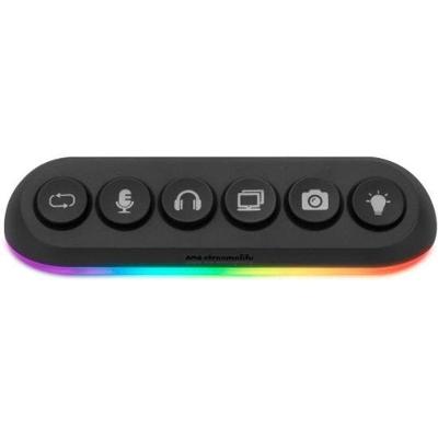 Hub USB 5 Portas 3.0 Deck 5 com Botões Individuais e Iluminação RGB Preto Streamplify