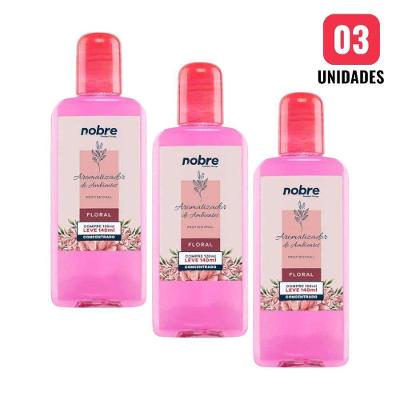 Kit 3 Aromatizantes de Ambiente Nobre 140ML Perfume Floral Concentrado com Longa Duração