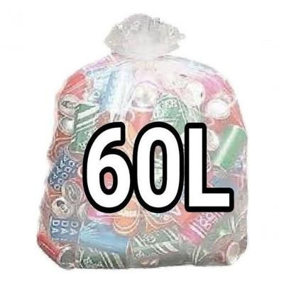 Saco para Lixo Kit 10 Sacos Lixo 60 Litros Transparente Fosco 1000 Unidades Micra 10 Higipack