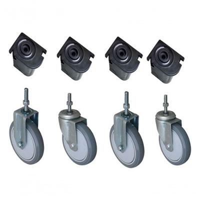 Conjunto de Rodízios com Sapatas FL614BPE e GL614BPE para Caixa 1030 4 Rodas 6" 125 kg Cinza