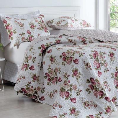 Kit Cobre Leito Colcha Casal Boutex Dupla Face - Florença - 100% Poliéster