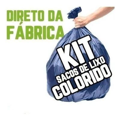 Kit 100 Unidades de Sacos de Lixo 60L e 100L Branco Verde Azul para Uso Doméstico e Comercial