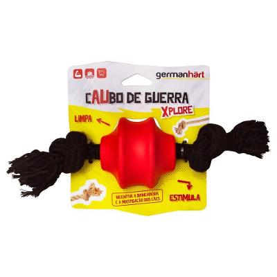 Brinquedo para Pet Germanhart Caubo de Guerra para Cães Azul Corda e Borracha 25CM 1 Unidade