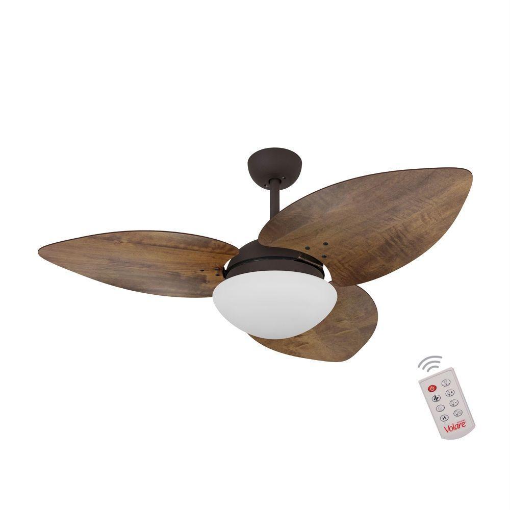Ventilador De Teto Marrom 3 Pás Rádica Imbuia 127V - 1