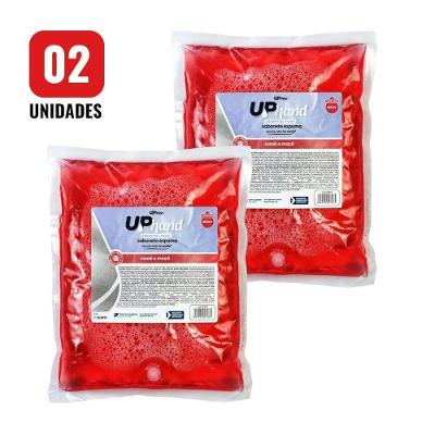 Kit 2 Refil Sabonete Espuma para Mãos Uppro Hand Romã e Maçã 600ML Cada sem Válvula