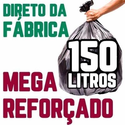 Saco de Lixo 150 Litros 100 Unidades Mega Reforçado para Lixeiras 80 a 100 Preto Higipack