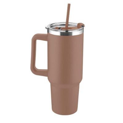 Garrafa Canecão 1300ML em Inox Reciclado Parede Dupla anti-vazamento com Alça e Canudo Marrom