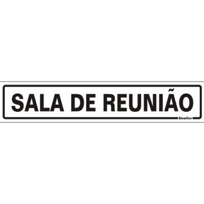 Placa de Poliestireno Autoadesiva 5x25cm Sala de Reunião 200 Ap Sinalize Placa Ps 5x25 Sala De