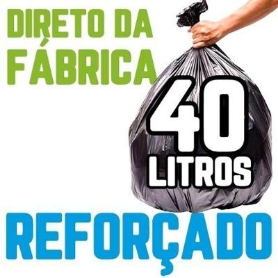 Saco de Lixo Kit 1.000un 40L Preto Reforçado com Medida 55cm X 59cm para Descarte Higipack