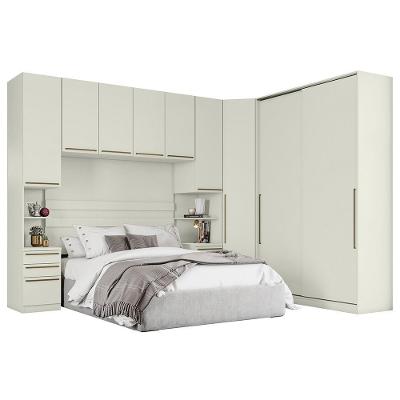 Quarto Modulado Casal Seletto 5 Peças 2 Portas Deslizante Areia - Móveis Henn Areia