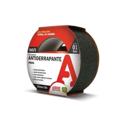 Fita Antiderrapante 50mm X 5 Metros para Pisos e Superfícies Lisas PVC Preto Adere