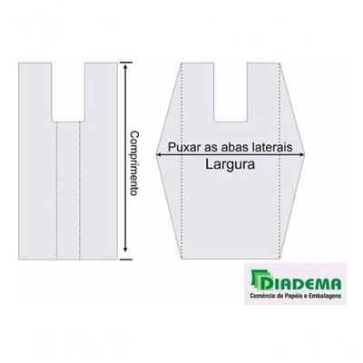 Kit Sacola Plástica Reciclada Sacola Reciclada 45x60 20KG Aprox. 1600 Unidades Verde Higipack