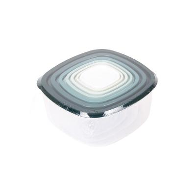 Conjunto de Potes Plásticos 7 Unidades Freezer Microondas Tampa Hermética Empilháveis Transparente