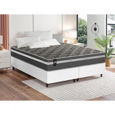 Cama Box Miami Espuma Queen 158x198 Cinza King House