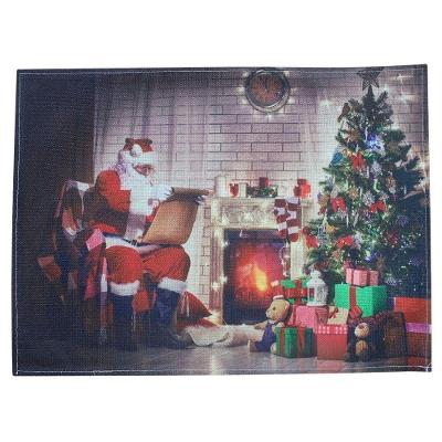Jogo Americano Estampa Natalina Presentes Papai Noel 2 Peças para Mesa 100% Algodão Multicor Outras