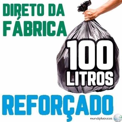 Saco de Lixo 100 Litros 300un Preto Reforçado para Descarte de Resíduos 75cm X 90cm Higipack