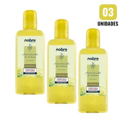 Kit 3 Aromatizantes de Ambiente Nobre Líquido Concentrado com Borrifador Perfume Citronela 140ML