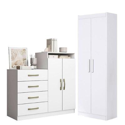Cômoda Sapateira Londres 2004142 E Armário Multiuso 2000191 Branco Tx - Aramóveis