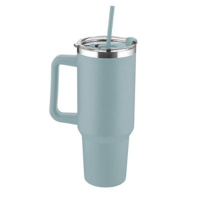 Garrafa Caneca Térmica 1300ML em Inox Reciclado Parede Dupla com Alça e Canudo Cinza