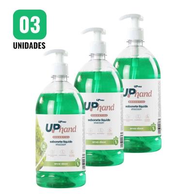 Kit 3 Sabonetes Líquidos Glicerinados Up Hand Erva Doce 1L com Pump para Mãos Uppro