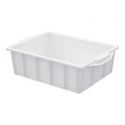 Kit 6 Caixas Plásticas 15,5L com Tampa Empilhável Branco Higipack