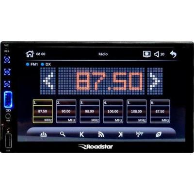Multimídia Automotiva RS506BR 7 Full Touch Bluetooth com Espelhamento para Celular Android e Ios