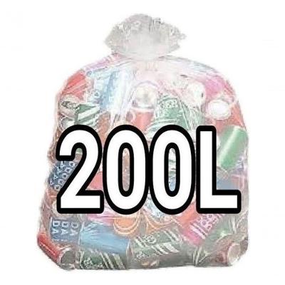 Saco para Lixo Reforçado 200L Parede Dupla Kit 4 Fardos 400 Unidades Transparente Fosco Higipack