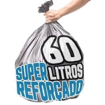 Saco de Lixo Kit 60 Litros 500 Unidades Super Reforçado para Lixeiras Preto Higipack