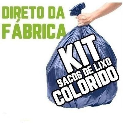 Saco para Lixo Kit 100 Sacos Lixo 60L e 100L Branco Verde Azul para Descarte em Geral Higipack