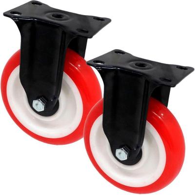 Kit 4 Rodas Rodízio Outras Marcas Rodizio Reforçado para Móveis Universal 125X32MM Vermelho e Preto