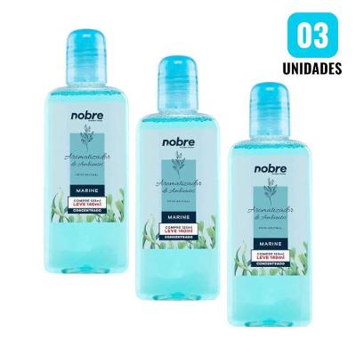 Kit 3 Aromatizantes de Ambiente Marine 140ML com Borrifador e Fragrância Concentrada de Longa