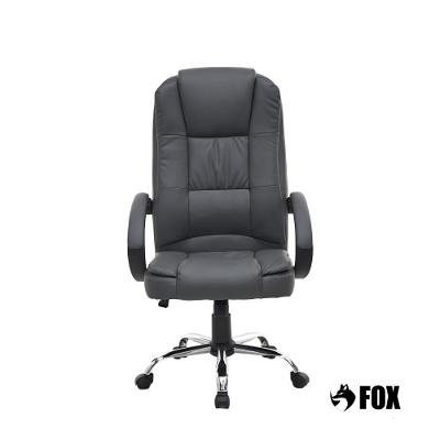 Cadeira De Escritório Presidente Fox Racer Base Cromada Com Rodinha Cinza Ut-c300