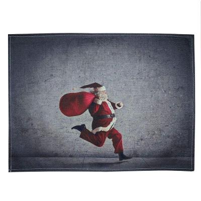 Jogo Americano Estampa Natalina Papai Noel 100% Algodão 33CM X 45CM 4 Peças Multicor Vermelho Outras