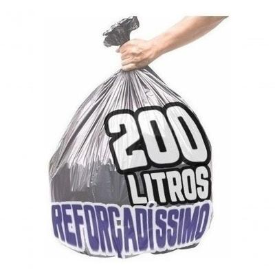 Saco de Lixo Kit 3 200 Litros 100 Unidades Reforçado para Uso Doméstico Vermelho Azul e Cinza
