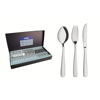 Faqueiro Amazonas 48 Peças em Aço Inox com Facas para Churrasco Acabamento Brilho Inox