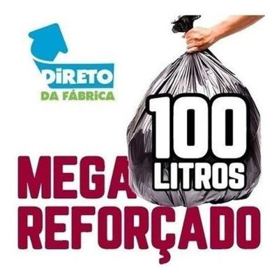 Saco de Lixo Mega Reforçado 100L 200 Unidades Uso em Condomínios e Comércios Preto Higipack