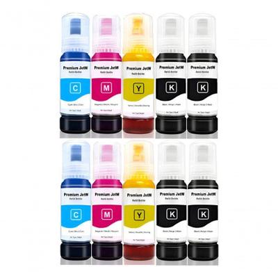 Kit 10 Refis de Tinta para Impressora Compatível HP GT53 GT52 70ML Rendimento 6.000 Páginas Preto