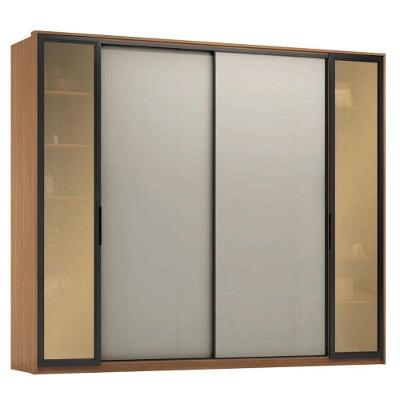 Guarda Roupa Casal Laredo D44910k Amêndola Touch Nude Prime Flex Com Portas De Vidro Reflecta -demartez