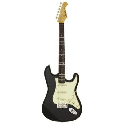 Guitarra Pro II STG-62 Black com Corpo em Alder e Captadores OS-5 Alnico-5 Aria Guitars