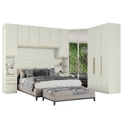 Quarto Modulado Casal Seletto 6 Peças Com Closet Areia - Móveis Henn Areia