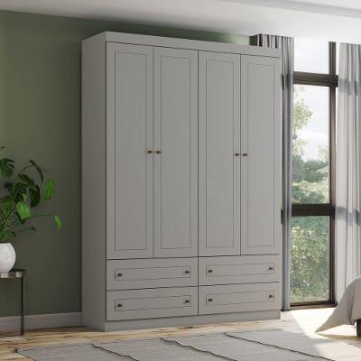 Guarda Roupa Solteiro 4 Portas E 4 Gavetas Amy Casa 812