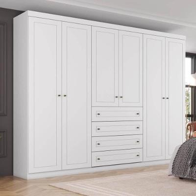 Guarda Roupa Casal 6 Portas 4 Gavetas Amy Casa 812 Branco