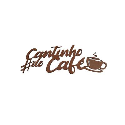 Cantinho do Café Decorativo 5 em MDF 3mm Natural Marrom com Fita Dupla Face