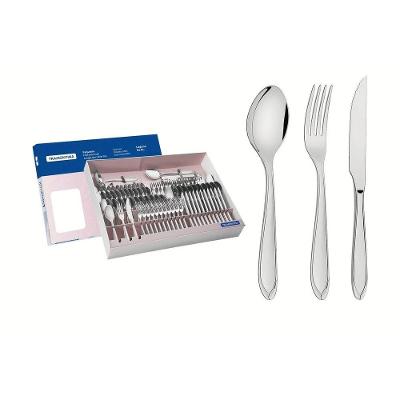 Faqueiro Laguna 91 Peças em Aço Inox com Facas de Churrasco Acabamento em Brilho Inox