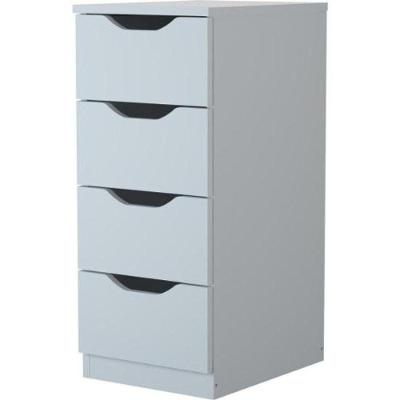 Gaveteiro F002 Moderno 4 Gavetas MDF com Acabamento UV Branco