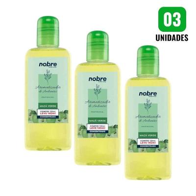 Kit 3 Aromatizantes de Ambiente Maçã Verde Líquido Concentrado 140ML com Perfume Intenso e Duradouro