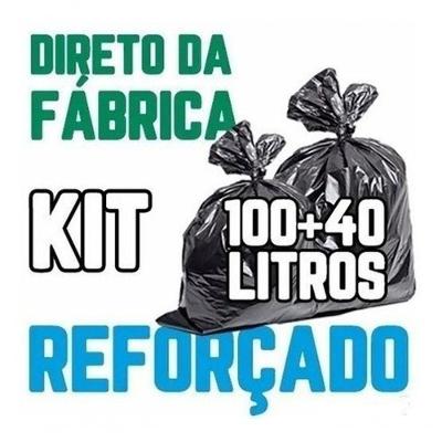 Saco de Lixo Kit Reforçado Preto 100l e 40l 100 Unidades Cada para Uso Geral Higipack