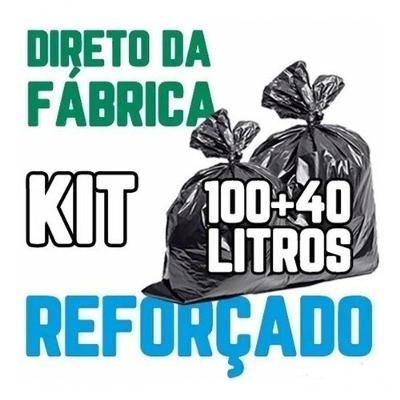 Saco de Lixo Kit 100un 100l e 100un 40l Reforçado para Uso Doméstico e Comercial Preto Higipack
