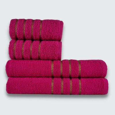 Jogo de Toalhas Montreal 4 Peças com 2 Banho e 2 Rosto 100% Algodão 330G-M² Rosa