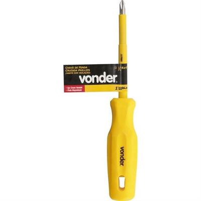 Chave Philips Com Haste Isolada 1000v Nº2 1/4x4 - 30.72.800.144 - Vonder Chave Philips H.isol.1/4x4 N2 1000v